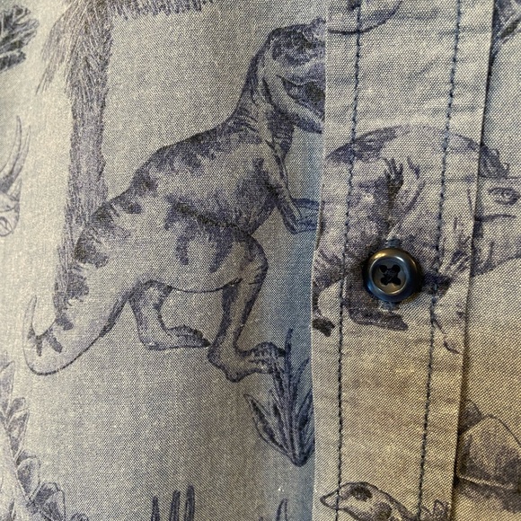 Dinosaur Button Down Shirt The Children’s Place size 10/12 - Picture 5 of 7